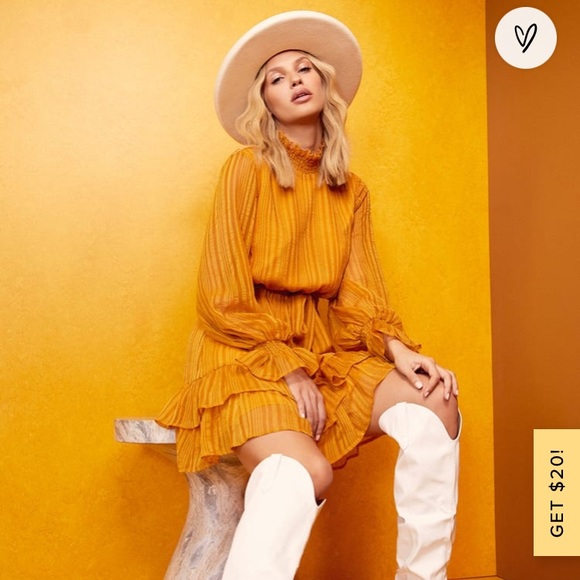 Lulu’s Sweetest MemoriesYellow Long Sleeve Dress🌼 - Picture 1 of 8